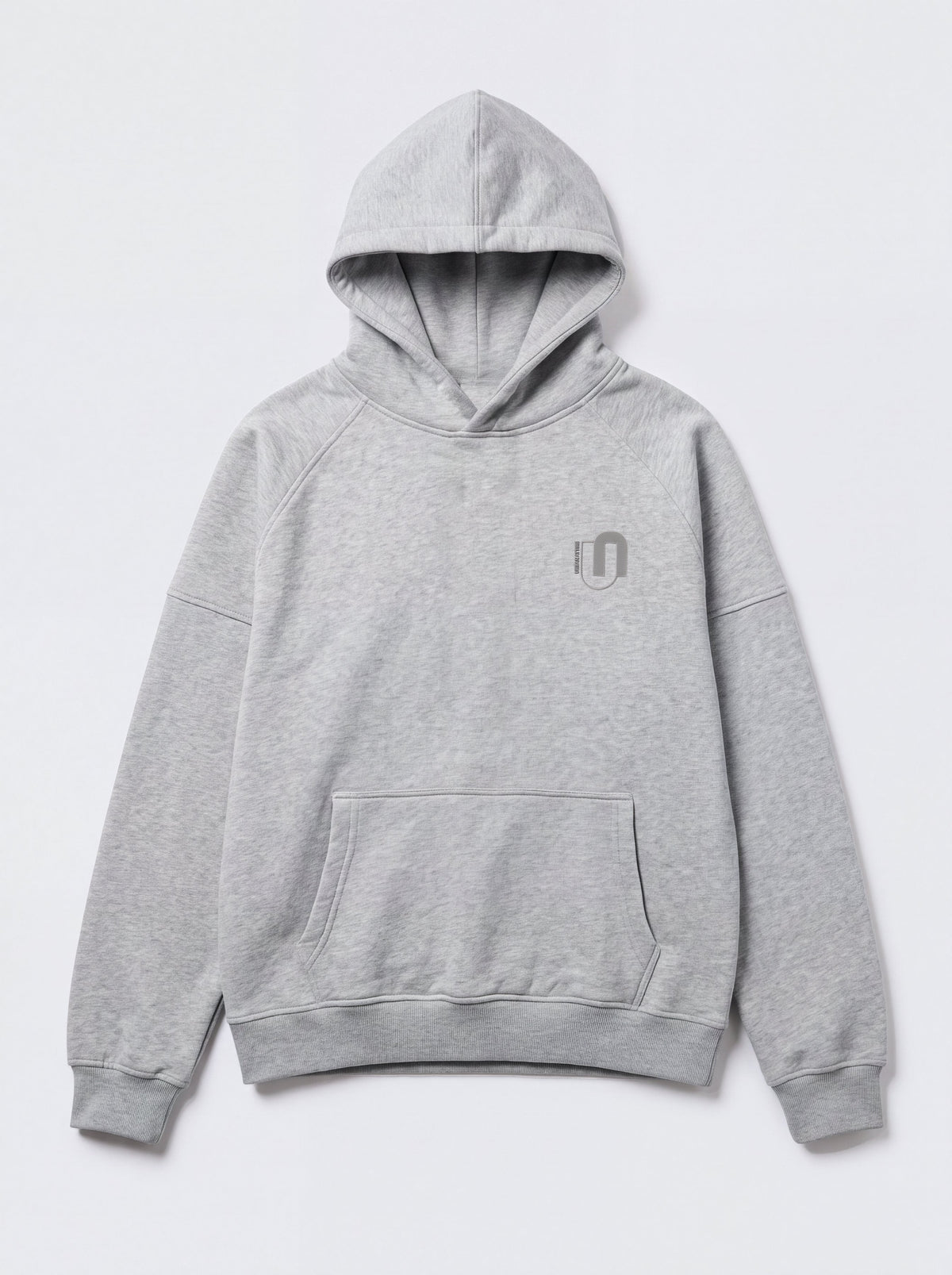 Grey hoodie flat front